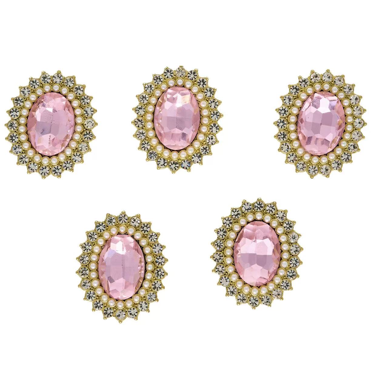 Tailory Radiant Pink Gem & Pearl Charm Set