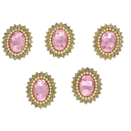 Tailory Radiant Pink Gem & Pearl Charm Set