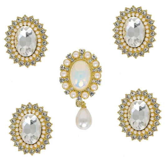Tailory Elegant Opal Crystal & Pearl Charm Set