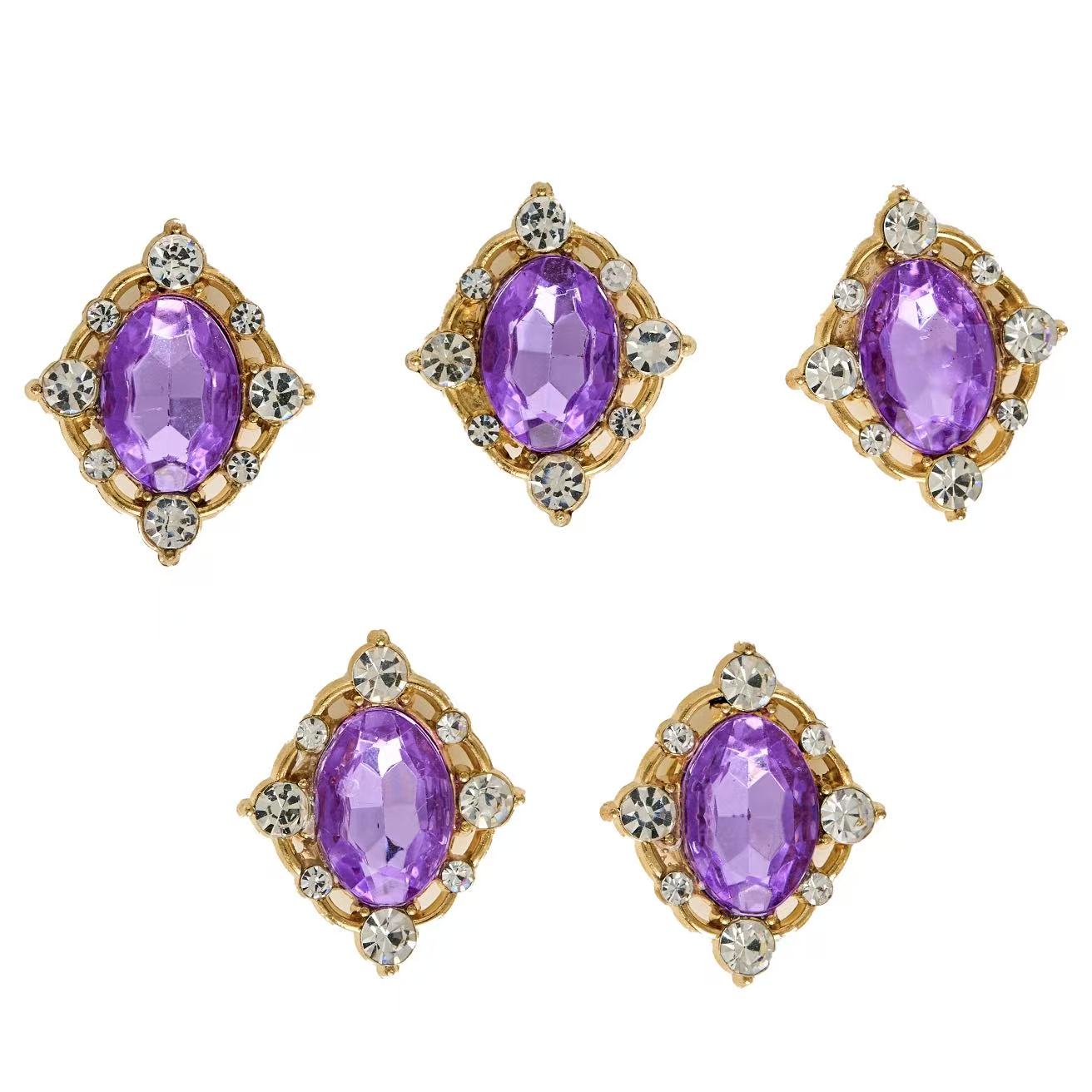 Tailory Purple Crystal & Rhinestone Charm Set