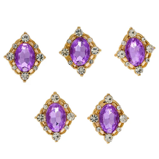 Tailory Purple Crystal & Rhinestone Charm Set