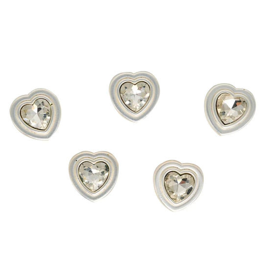 Tailory Elegant Clear Heart & Crystal Charm Set