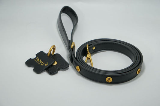 Tailory Faux Leather Pet Leash – Stylish and Durable with Decorative Button Design