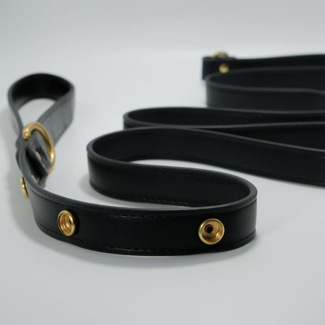 Tailory Faux Leather Pet Leash – Stylish and Durable with Decorative Button Design