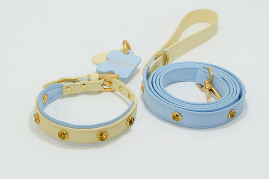 Tailory Customizable Eco-Friendly Leather Collar & Leash Set with Detachable Charms