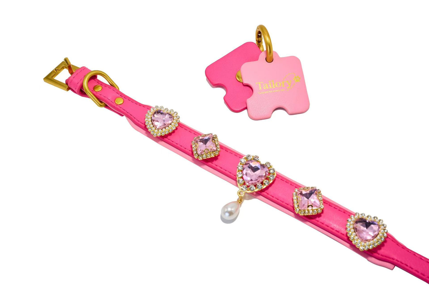 Tailory Glamorous Pink Heart Charm Set