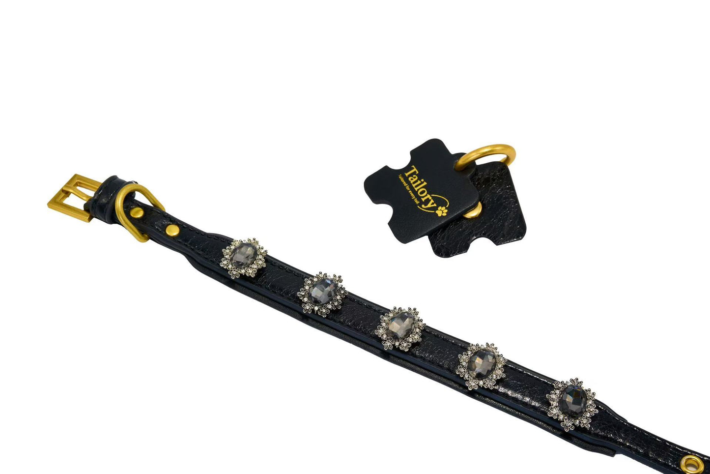 Elegant Black Crystal Floral Charm Set