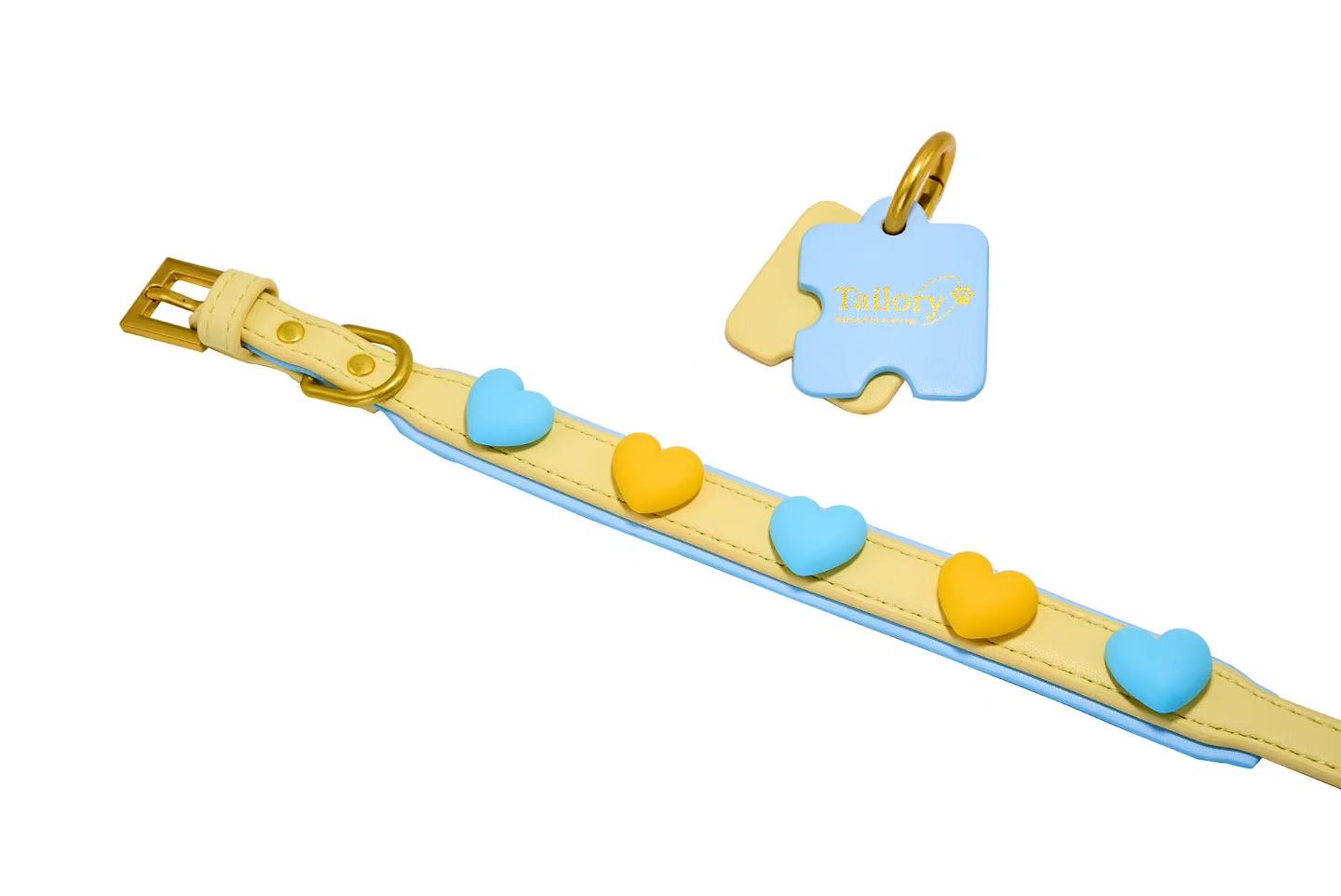 Tailory Playful Heart Charm Set (Blue & Yellow)
