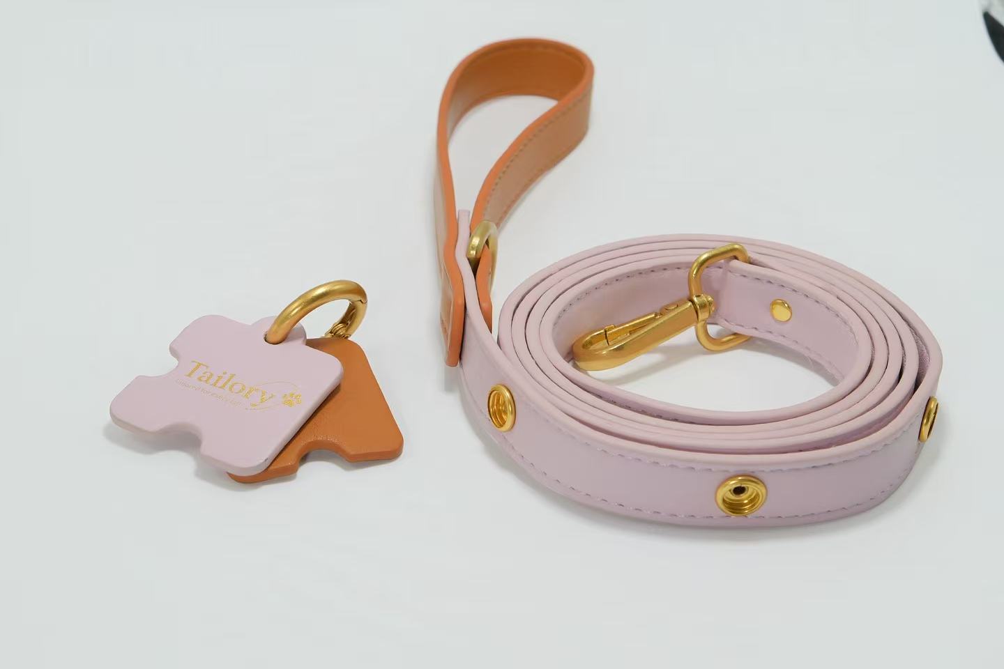 Tailory Faux Leather Pet Leash – Stylish and Durable with Decorative Button Design