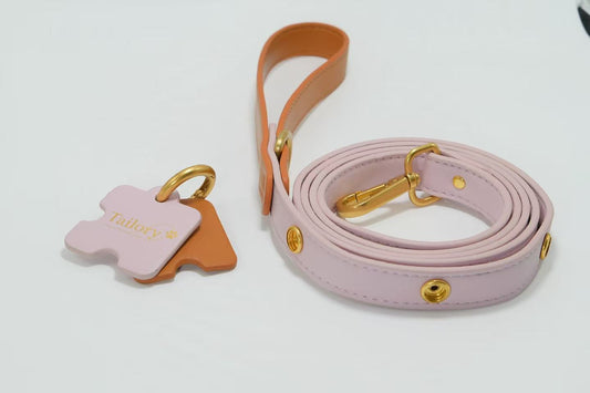 Tailory Faux Leather Pet Leash – Stylish and Durable with Decorative Button Design
