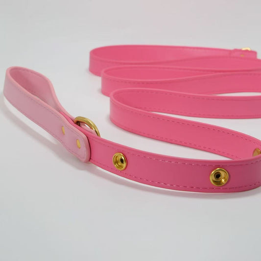 Tailory Faux Leather Pet Leash – Stylish and Durable with Decorative Button Design