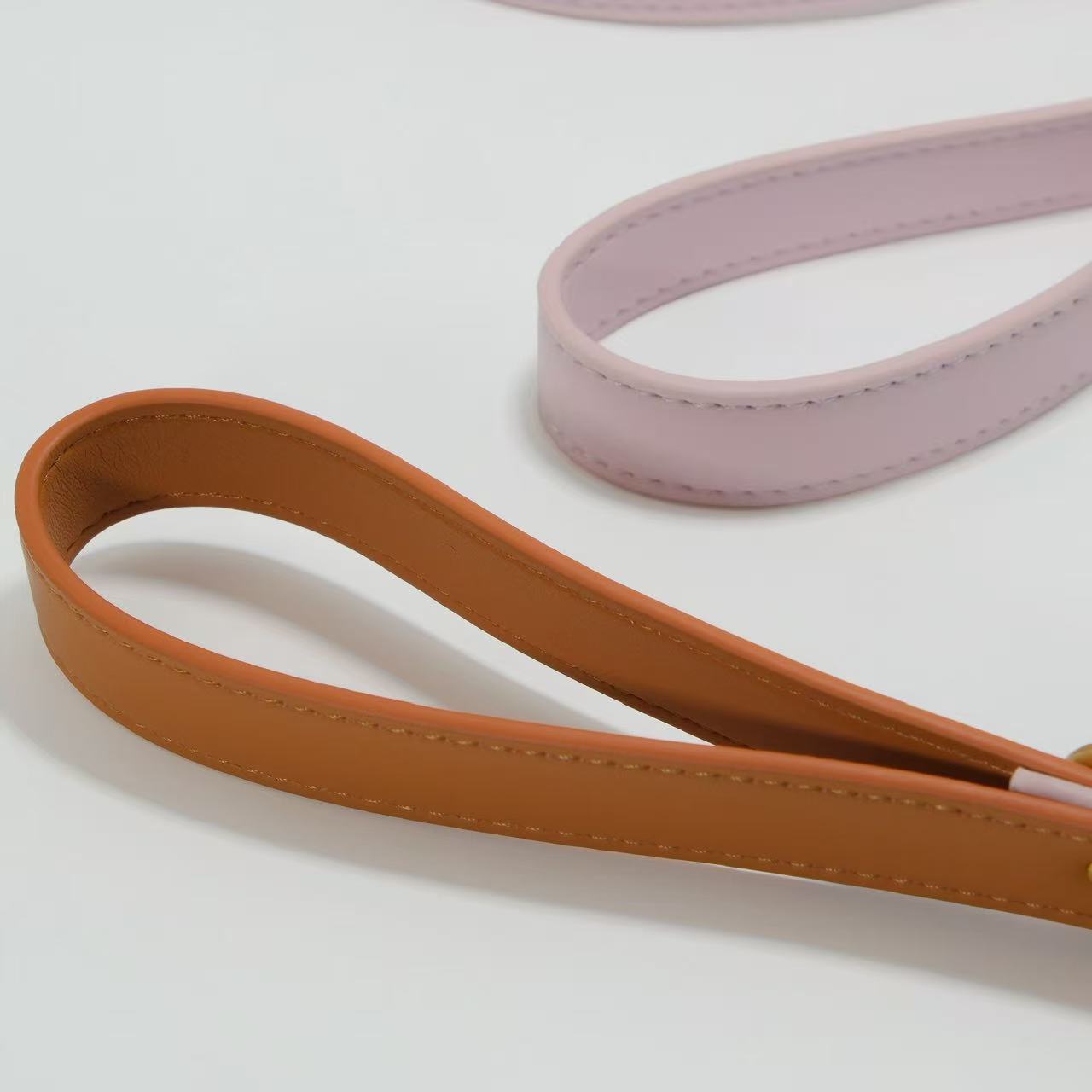 Tailory Faux Leather Pet Leash – Stylish and Durable with Decorative Button Design