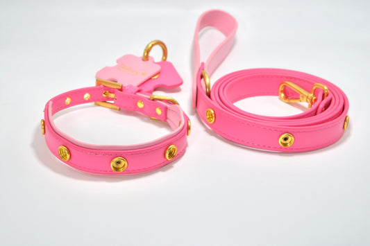 Tailory Customizable Eco-Friendly Leather Collar & Leash Set with Detachable Charms