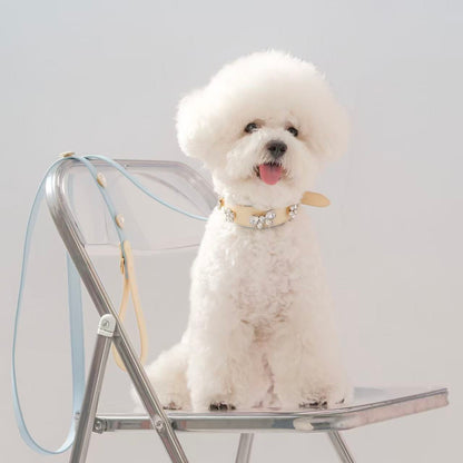 Tailory Customizable Eco-Friendly Leather Collar & Leash Set with Detachable Charms